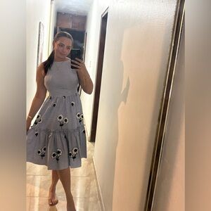 Chic Striped Floral Midi Dress